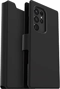 OtterBox Strada Via Folio Case Case for Galaxy S22 Ultra with Card Holder - Non Retail Packaging - Black