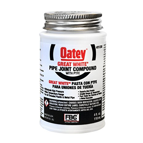 Oatey 31230 Pipe Joint Compound with PTFE with Brush, 4 fl.Ounce