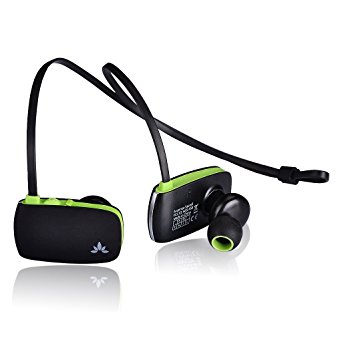 Avantree Super BASS Wireless Bluetooth Earbuds, Ultra-light in ear Headphones with Mic, Universal for Smartphones Tablets - Sacool Black/Green