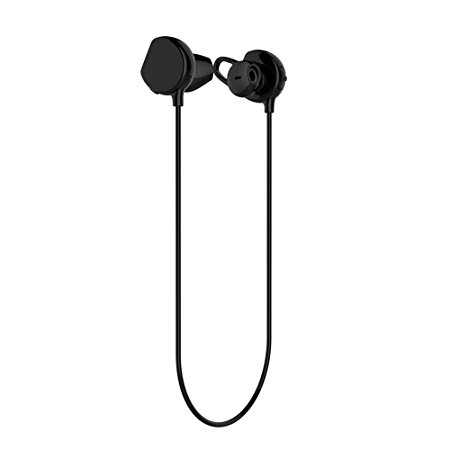 Wireless Headphones, Half In-Ear Comfortable Fit, Apple Style Bluetooth Headset with Microphone, Stereo BT Earbuds Noise Cancellation for iPhone 8 8plus 7 7plus 6 6s Plus, Galaxy Cell Phones, Black