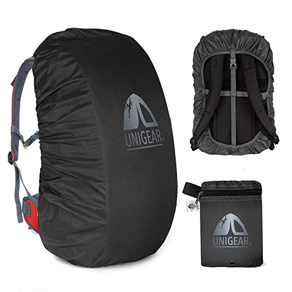 Unigear Backpack Rain Cover Waterproof Rating 5000mm, Ultraportable and Durable with 2 Anti-Slip Buckle Strap, Integrated Carry Pouch Design