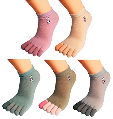 WEILAI Women's Low Cut Casual Five Finger Toe Running Athletic Ankle Socks
