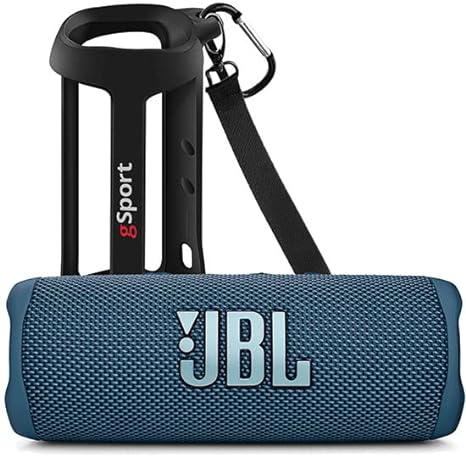 JBL FLIP 6 Waterproof Portable Speaker Bundle with gSport Silicone Sleeve (Blue)