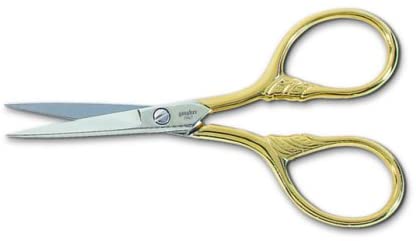 Gingher 3.5 Inch Gold-Handled Lion's Tail Embroidery Scissors (01-005870)