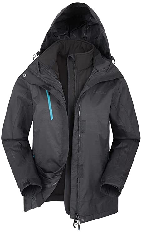 Mountain Warehouse Bracken Melange 3 in 1 Womens Jacket - Waterproof Ladies Rain Jacket, Thermal Tested Ladies Coat, Breathable, Detachable Hood, Adjustable - for Winter