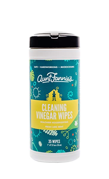 Aunt Fannies Vinegar Wipes Lime Mint, 35 ct
