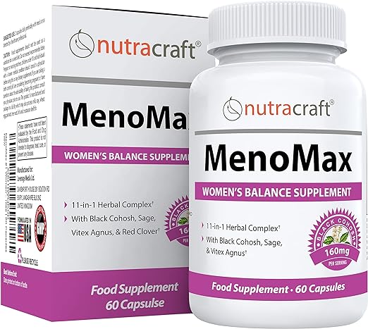 MenoMax #1 Women’s Balance Supplement | 11-in-1 Black Cohosh Complex with Red Clover, Sage, Dong Quai, Vitex Agnus Castus & More | Non-GMO | 60 Capsules