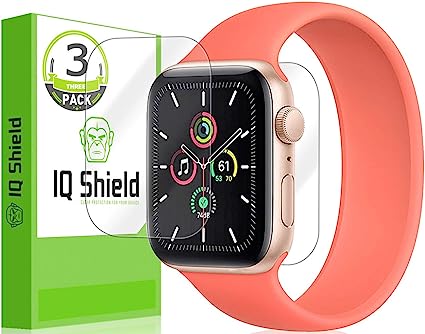 IQ Shield Full Body Protector Compatible with Apple Watch SE (40mm)(3-Pack)  Clear (Full Coverage) Screen Protector HD and Anti-Bubble Film
