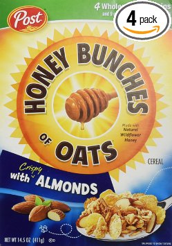 Honey Bunches of Oats with Almonds, 14.5-Ounce Boxes (Pack of 4)