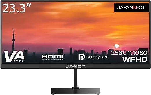 JAPANNEXT 23.3インチ ワイドFHD(2560 x 1080) 液晶モニター JN-V233WFHD HDMI DP ウルトラワイド