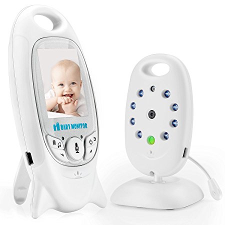 Video Baby Monitor Carttiya Infant Night Vision Camera with LCD Display, Two Way Talkback System ( -90dbm), Temperature Monitoring and Lullabies