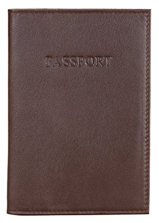 Genuine Leather Passport Cover, Holder and Case for International Travel (Vintage Brown)