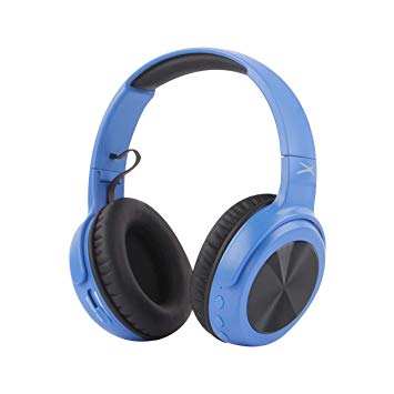 Altec Lansing MZX701- Blue Rumble Bass Boosted Over Ear Bluetooth Headphones with Omnidirectional Vibration, 10 Hour Battery Life and Voice Assistant Integration, Dynamic Bass, Blue