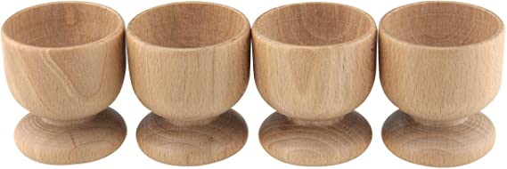 Apollo Beech 4 Egg Cup Set, Natural Wood, 24x5.5x5.5