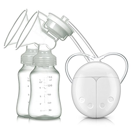 Baabyoo Breast Pump Electric Double Breastpumps Safe Milk Storage Bottle Dual Control Milk Suction and Breast Massager Breast Care USB Charging