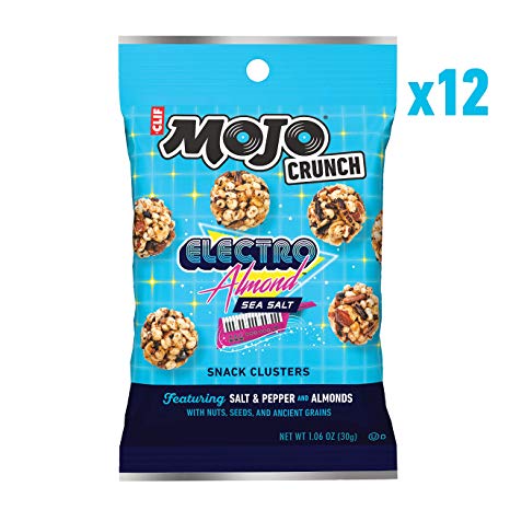 CLIF Bar Mojo Crunch Clusters - Sweet and Salty Snack - Electro Almond Sea Salt - (1.06 Ounce Pouch, 12 Count)