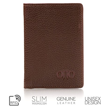 Otto Bifold Leather Wallet - Passport Style |ID, Bank Cards and Cash, RFID BLOCKING| - Unisex