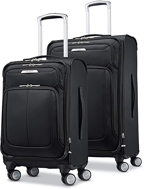 Samsonite Solyte DLX Softside Expandable Luggage with Spinner Wheels, Midnight Black, 2-Piece Set (20/25)