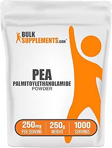 BulkSupplements.com Palmitoylethanolamide Powder - PEA Supplement, Palmitoylethanolamide 150mg - Immmune Support, Gluten Free, 150mg per Serving, 250g (8.8 oz) (Pack of 1)