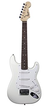 Squier by Fender Mini Strat Electric Guitar with Rosewood Fretboard - Arctic White