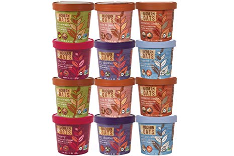 Modern Oats All Natural Oatmeal Cups - Variety Pack 2.6 oz (Pack of 12)