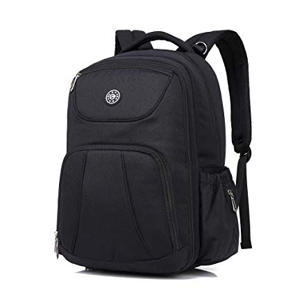 YuHan Baby Diaper Bag Changing Backpack Travel Backpack Handbag Large Capacity Fit Stroller (Large Black)