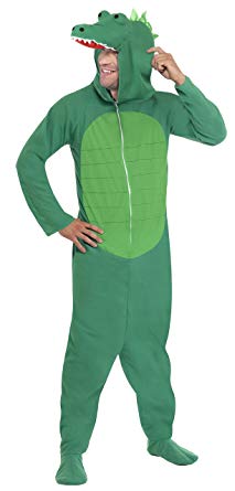 Smiffy's Men's Crocodile Costume All In One with Hood