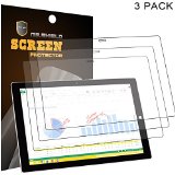 Mr Shield Microsoft Surface Pro 3 12 inch Premium Clear Screen Protector 3-PACK with Lifetime Replacement Warranty