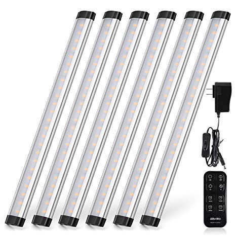 LED Under Cabinet Lighting Remote Control - Albrillo Dimmable Under Counter Lights for Kitchen, Shelf Cupboard, 2000 Lumen, Nature White 4000K, 6 Pack