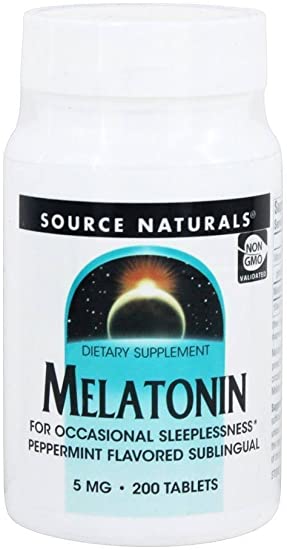 Melatonin 5mg Sublingual-Peppermint Source Naturals, Inc. 200 Lozenge