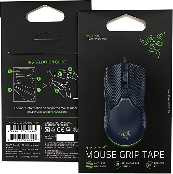 Razer Mouse Grip Tape - for Razer Viper Mini: Anti-Slip Grip Tape - Self-Adhesive Design - Pre-Cut (RC30-03250200-R3M1)