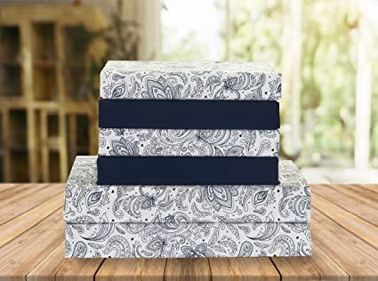 Elegant Comfort Luxury Soft Bed Sheets Paisley Pattern 1500 Thread Count Percale Egyptian Quality Softness Wrinkle and Fade Resistant (6-Piece) Bedding Set, Queen, Navy