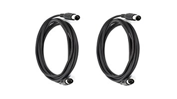 C&E 2 PCS, MIDI Cable with 5 Pin DIN Plugs, 10 Feet Black, CNE585437