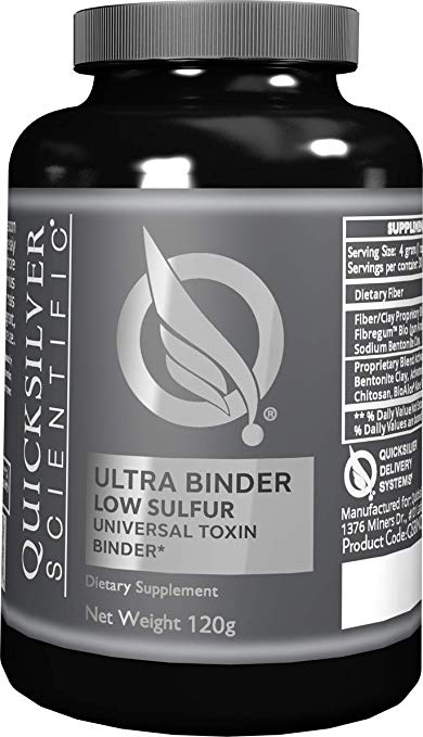 Quicksilver Scientific Ultra Binder Low Sulfur - with Activated Bentonite Clay   Charcoal (120 Grams)