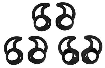 Zotech Replacement Covers and Hooks for Apple Airpods and EarPods 3 Pairs (Black)