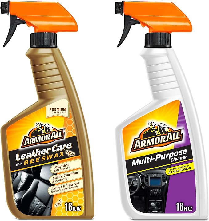 Armor All Car Leather Cleaner Spray, 16 Oz   Multi Purpose Cleaner, Car Cleaner Spray for All Auto Surfaces 16 Fl Oz