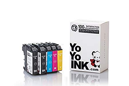 YoYoInk 5 Pack Compatible Ink Cartridge Replacement for Brother LC-203XL LC203 (2 Black, 1 Cyan, 1 Magenta, 1 Yellow) for MFC-J480DW MFC-J885DW MFC-J485DW