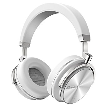 Bluedio T4 (Turbine) Active Noise Cancelling Over-ear Swiveling Wireless Bluetooth Headphones with Mic (White)