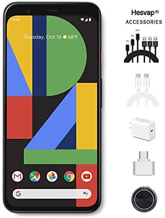 Google - Pixel 4 XL with 64GB Cell Phone (Unlocked) Clearly White Bundle W/Valued 69.99 Hesvap Mobile Phone Accessories
