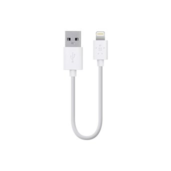Belkin Lightning to USB ChargeSync Cable for iPhone 7 / 7 Plus, iPhone 6S / 6S Plus, iPhone 6 / 6 Plus, iPhone SE, iPhone 5 / 5S / 5c, iPad Pro, iPad 4th Gen, iPad Air 2, iPad Air, iPad mini 4, iPad mini 3, iPad mini 2 and iPad mini, 6 Inches (White)