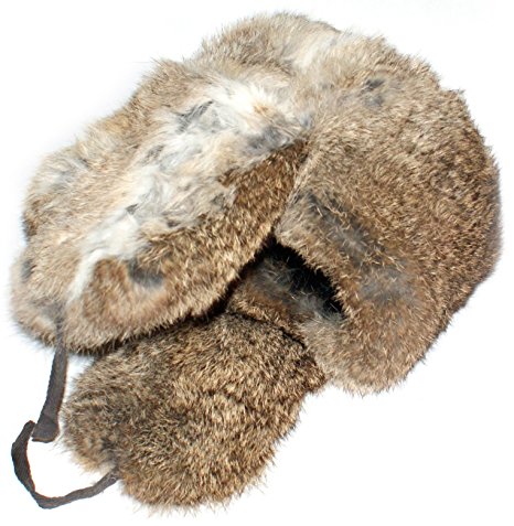 Winter Hat Russian Rabbit Fur Ushanka Brown