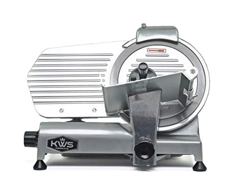 KWS Commercial 320w Electric Meat Slicer 10" Frozen Meat Deli Slicer Coffee Shop/restaurant and Home Use Low Noises (Stainless Steel Blade-Silver)