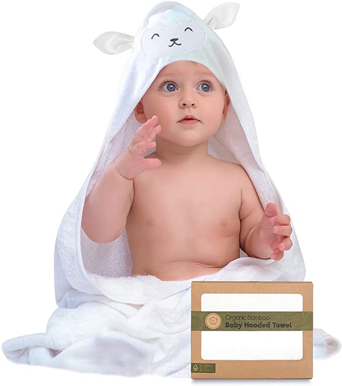 Baby Hooded Towel - Bamboo Baby Towel by KeaBabies - Organic Bamboo Towel - Infant Towels - Large Bamboo Hooded Towel - Baby Bath Towels With Hood For Girls, Babies, Newborn Boys, Toddler (Lamb)