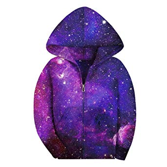 SAYM Big Girls' Youth Galaxy Teen Fleece Full Zip Jackets Pullover Hoodies