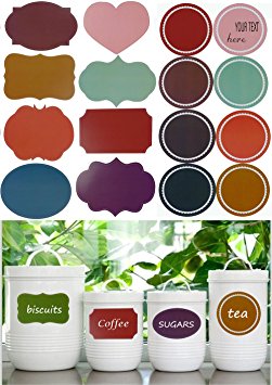 Colored and Assorted Size Chalkboard Labels for Ball Mason Jars,Canning Jars or Food Storage Container,Waterproof(78 pcs)