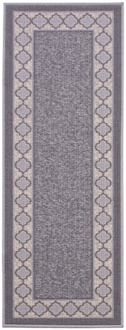 Diagona Designs Contemporary Moroccan Trellis Design Non-Slip Runner Rug, 26" W x 72" L, Grey