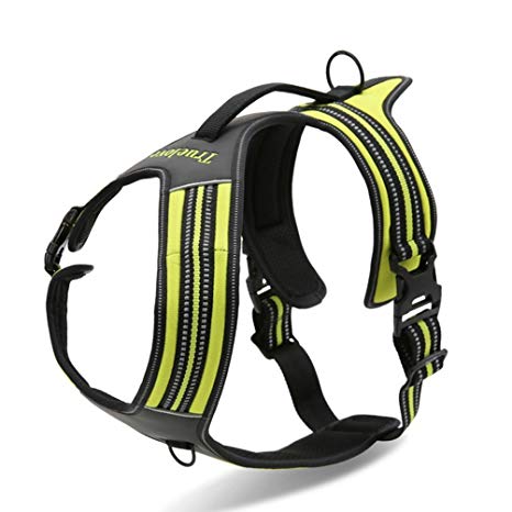 Fosinz Outdoor Adjustable Dog Harnesses with Reflective Strap for Training Walking