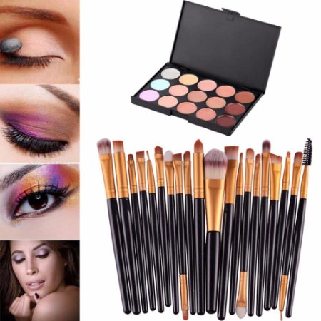 Susenstone20 pcsset Makeup Brush Set 15 Colors Concealer  20 BRUSH