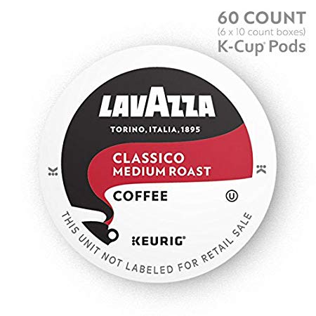 Lavazza Classico Single-Serve Coffee K-Cups for Keurig Brewer, Medium Roast, 10-Count Boxes (Pack of 6)