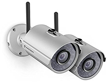 2-Pack Amcrest HDSeries Outdoor 720P WiFi Wireless IP Security Bullet Camera - IP66 Weatherproof, 720P (1280TVL), IPM-722S (Silver)
